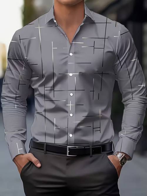 camisa de larga para hombre, estilo , moda, estampado digital, camisa casual