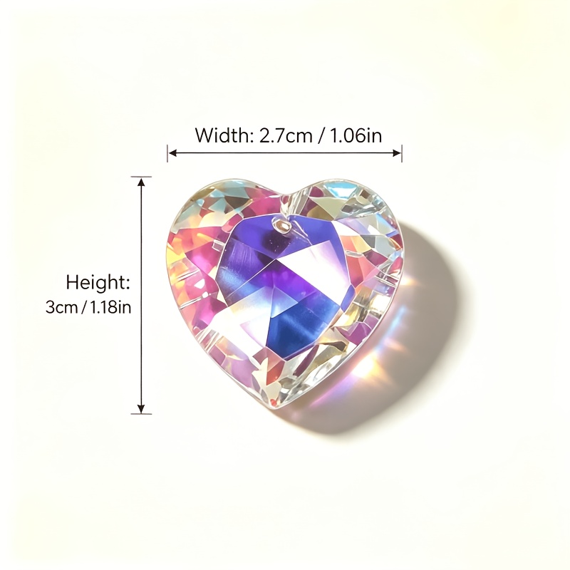 AB Iridescent Heart Crystal Pendant Necklace