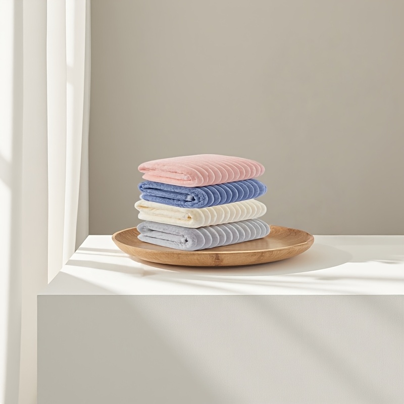 4-pack Towels, Quick-drying Striped Towels, Soft Texture, No Shedding Or Fading, Suitable For Wiping Face And Hands, Suitable For Bathrooms, Travel, Rv Trips, Camping, Etc.