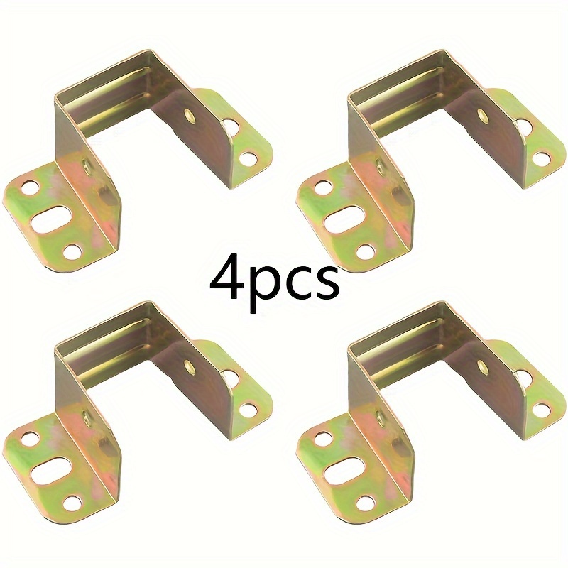 

Set Of 4 Iron Bed Frame Brackets, Metal Angle Support Hooks For Furniture Fixing, Heavy Duty Bed Corner Hinge Hardware Accessories
