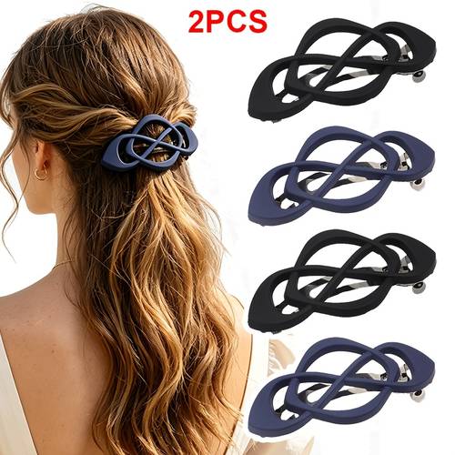 2pcs easy hollow cross geometric hair clip spring clip clip ponytail clip womens high end versatile spring clip half tie clip high ponytail hair clip outing party travel photo home commuting versatile high end headdres