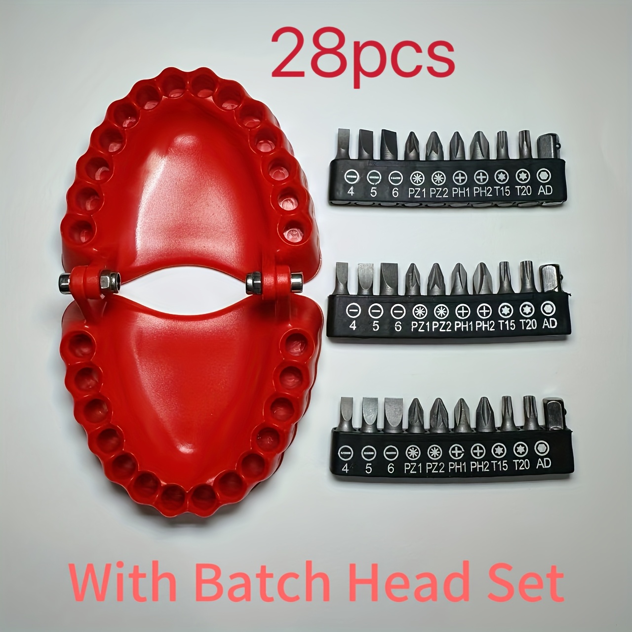 1/4 Inch Hex Batch Head Holder, Creative Brick Stand Decor ( Styles: 28pcs With Batch / 1pc Pure Ornament), Freestanding Desktop Decorative Piece