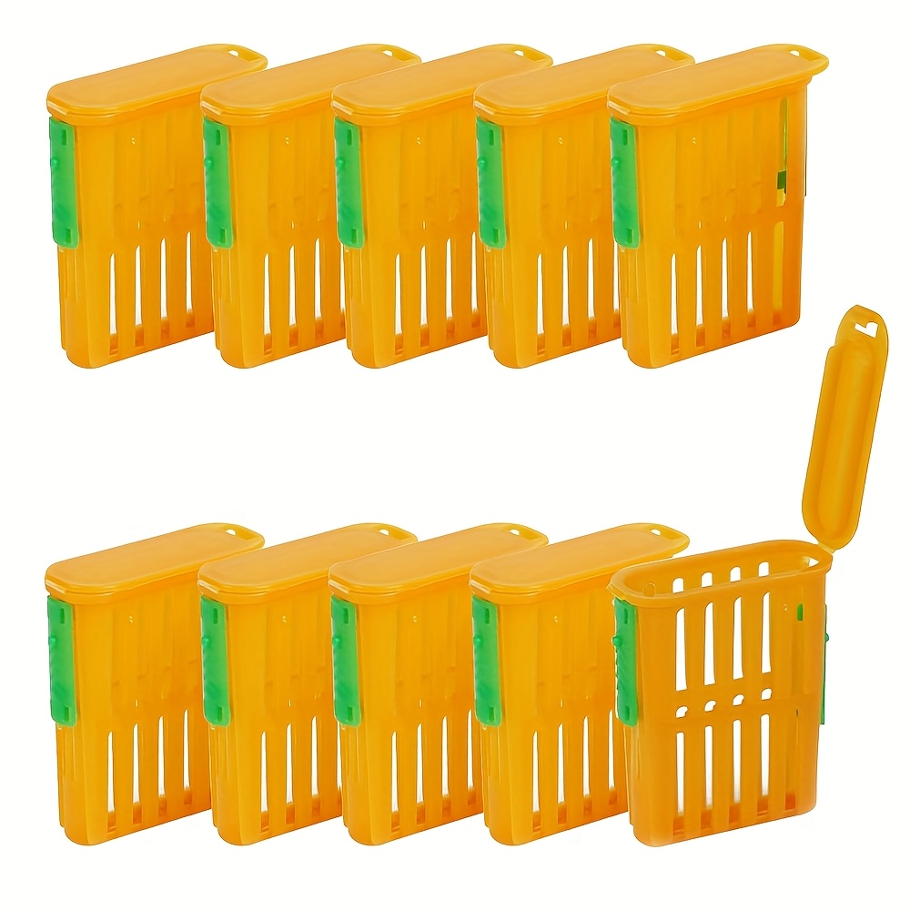 TEMU 10pcs Queen Bee Cage Dual Sliding Doors Adjustable Entrance Beekeeping Tool For Breeding Mailing And Isolating Queens Bee Safe Design