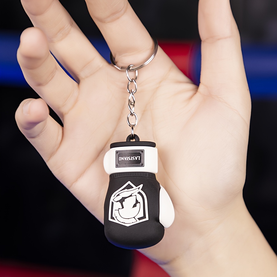 

Laststand Sports Boxing Glove Keychain - Oblong Miniature Boxing Glove Charm, Customizable Features, Durable Split Ring For Keys And Accessories, Non-powered Sports-themed Keyring