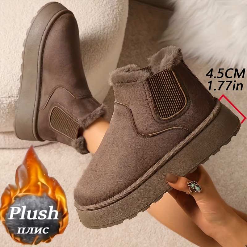 Image of Snow Boots Women's Short Winter New Fleece Thickened Outdoor Platform Fashion Warm And Versatile Boots, Women Shoes
