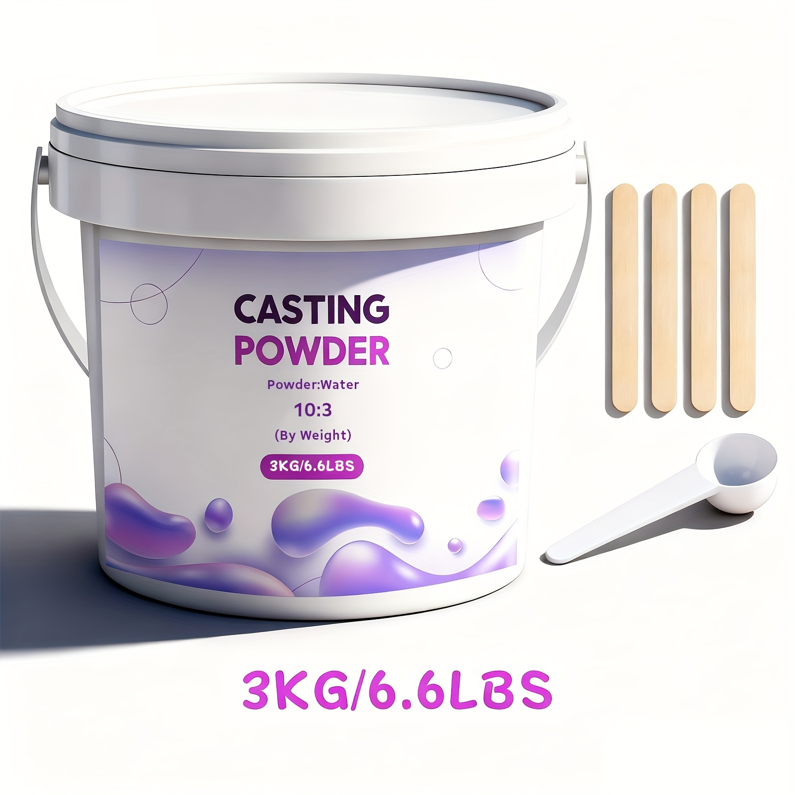 Casting Powder, 3kg/2kg/1.2kg Water-activated Quick Setting Casting Powder, 20- Demolding, Suitable For Beginners' Casting Powder Set, Resin Molds, Crafts, Making Molds