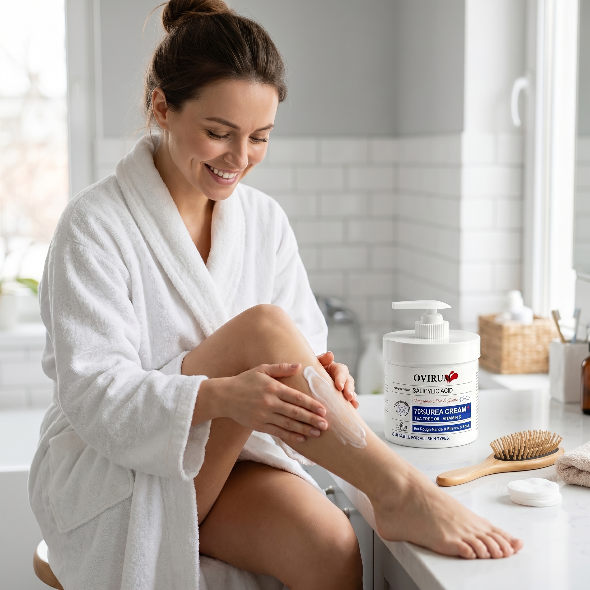 70% Urea Cream, Moisturizing Cream for Rough Heel And Hand, with Vitamin E, Shea Butter, Tea Tree, Delivers 24-Hour Hydration And Defense for Extremely Dry Skin, Easily Absorbed, Suitable for Elbow And Knee, for Men And Women - Image 8