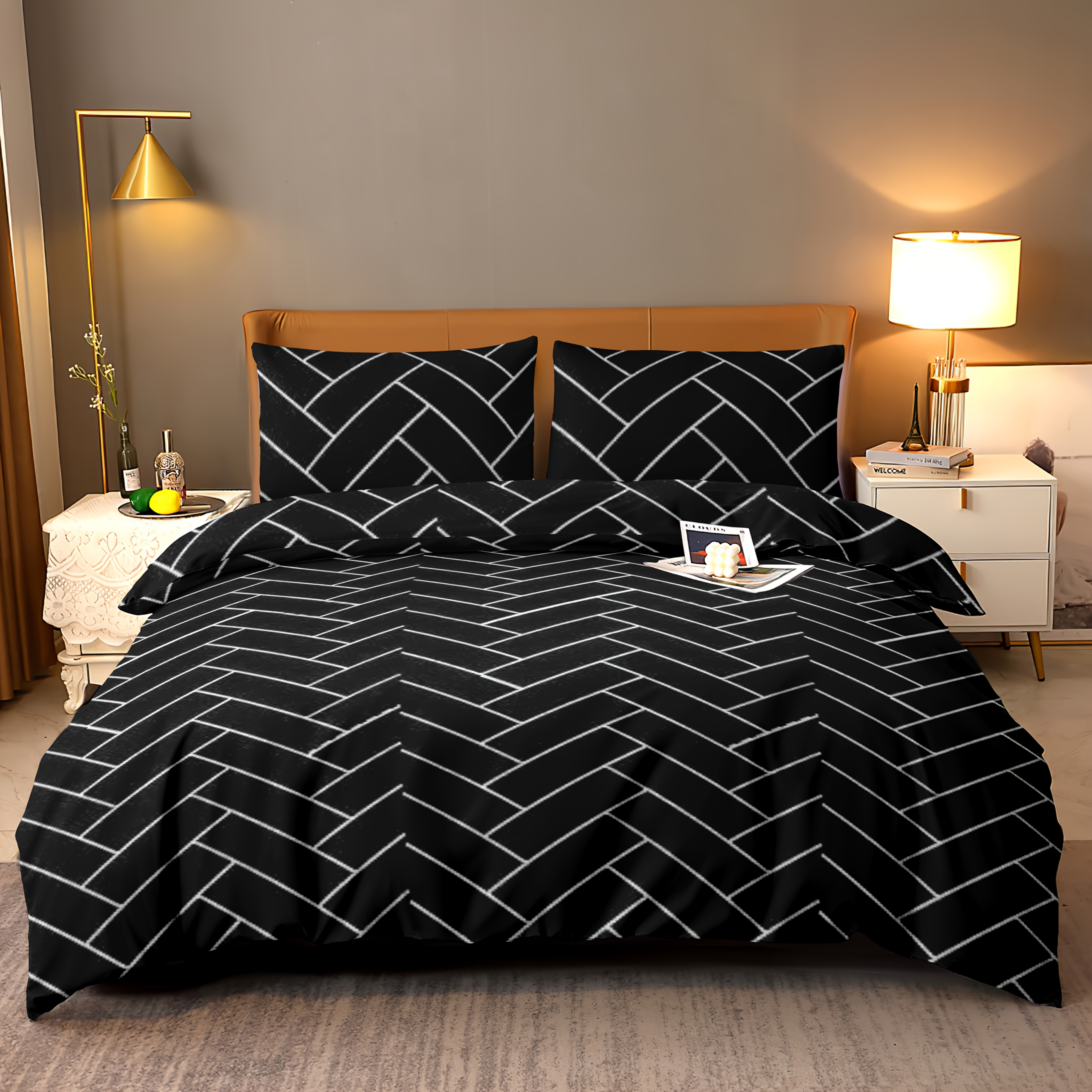 3pcs Printed Duvet Cover Set, Soft, Comfortable, Skin-friendly, And Breathable, 1 Duvet Cover + 2 Pillowcases, Polyester Fiber Material, 80g/m², No Bed Sheet, No Filler
