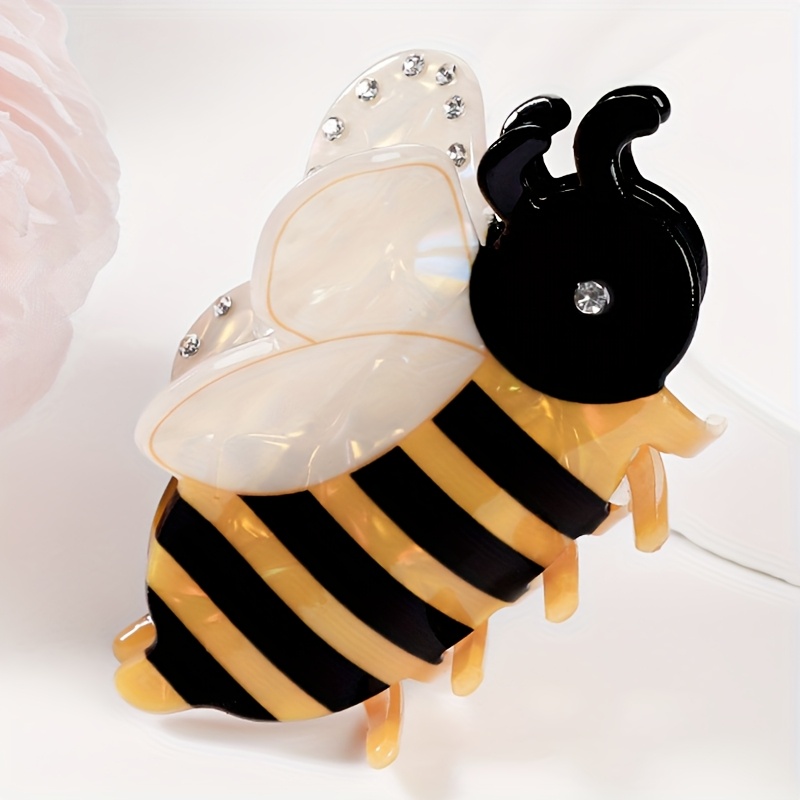 

1pc Bee-shaped Acrylic Hair Claw Clip - Cute Minimalist Animal Design, Large Size, Single Piece, Christmas Accessory