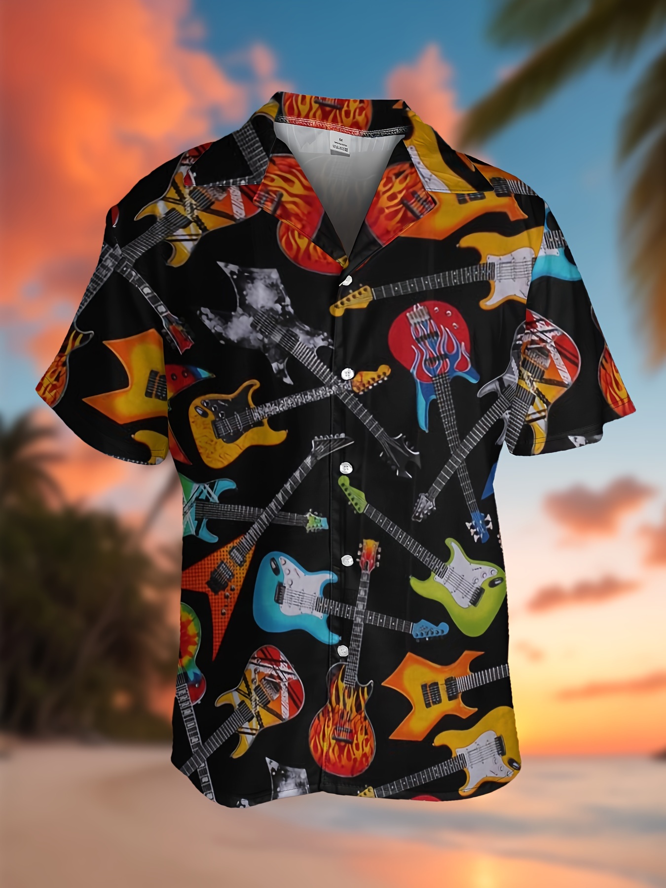 guitar button down shirt sold on Temu Australia