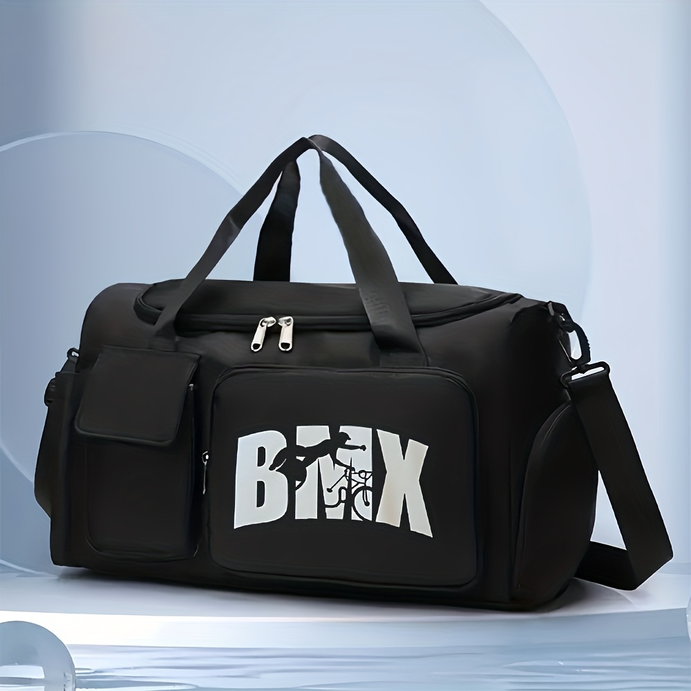 TEMU 1 sac de sport de grande avec logo BMX, idéal pour la gym ou les avec une bandoulière. Parfait pour , le camping et conçu pour durable et