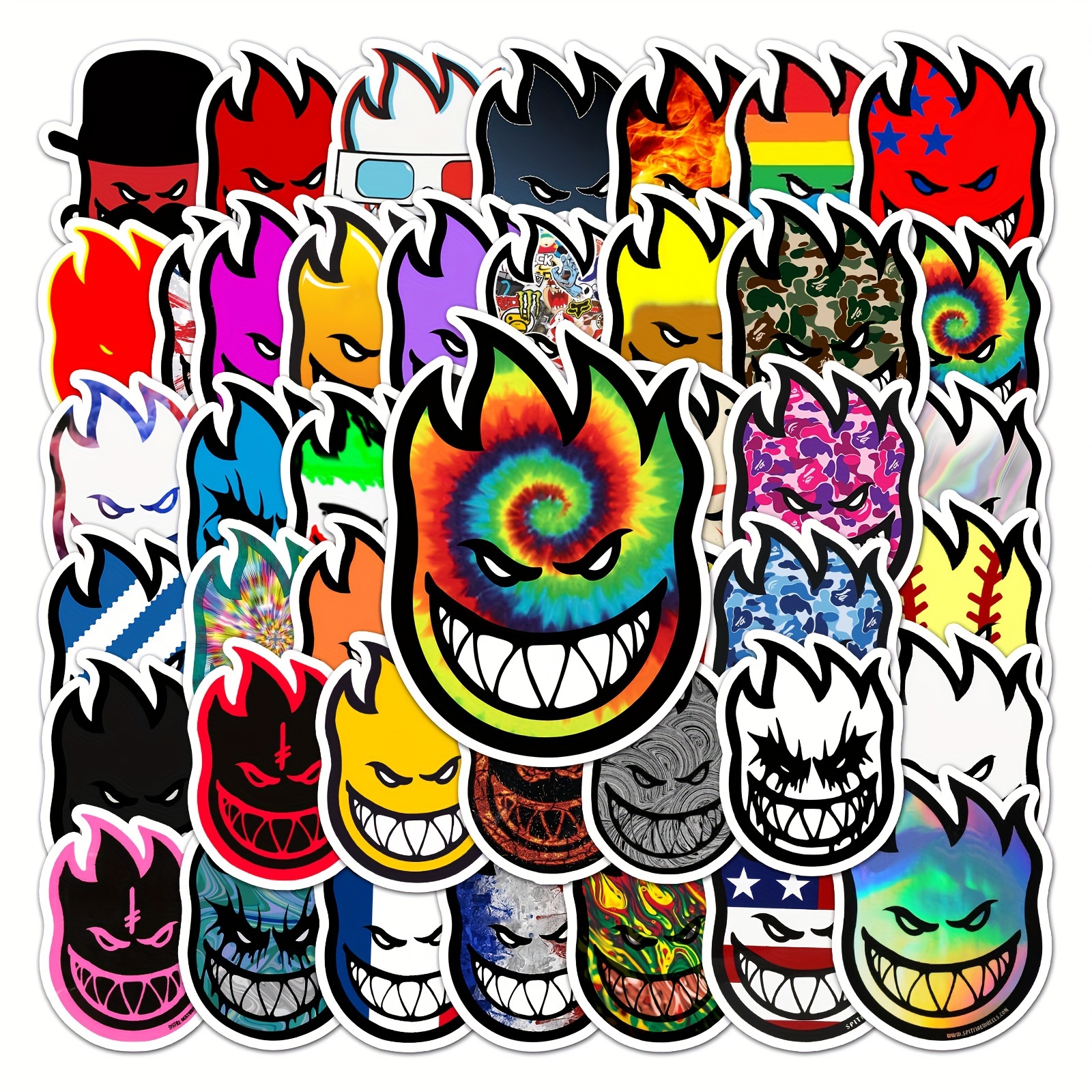 

50pcs Little Fireman Graffiti Personality Skateboard Trendy Creative Diy Skateboard Water Cup Luggage Mp3 Stickers