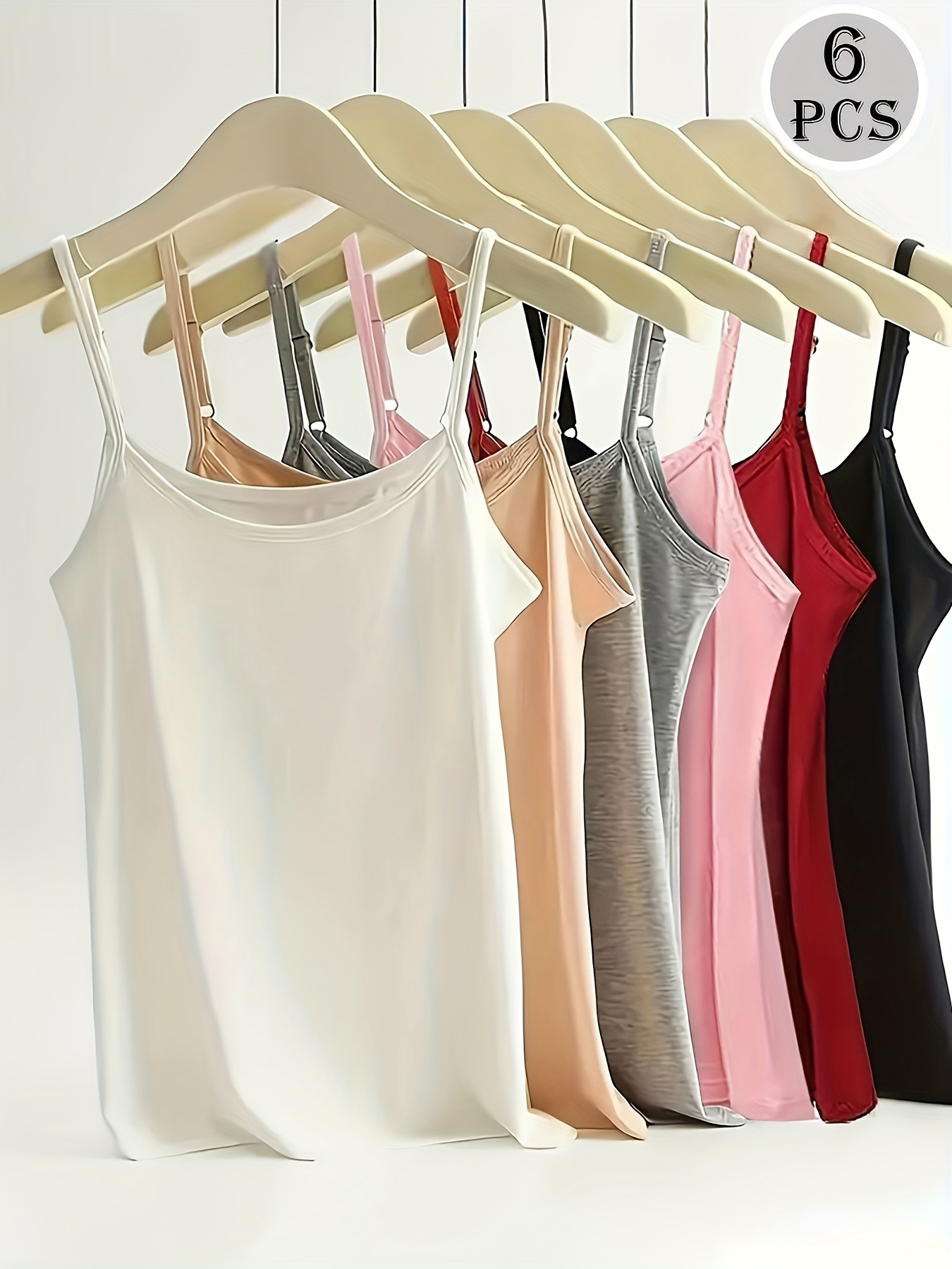 6 pack womens camisole casual breathable camisole   colors comfortable basic version