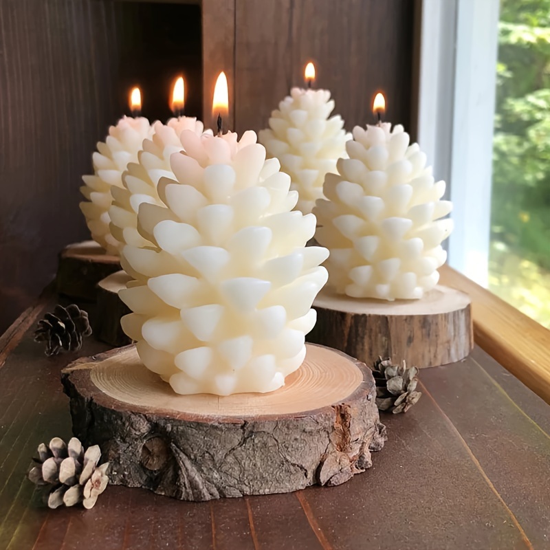 

1pc Pinecone Shaped Aromatherapy Candle Silicone Mold For Diy Christmas Gypsum Craft, Baking, Chocolate Making - Rectangle Flexible And Durable Material