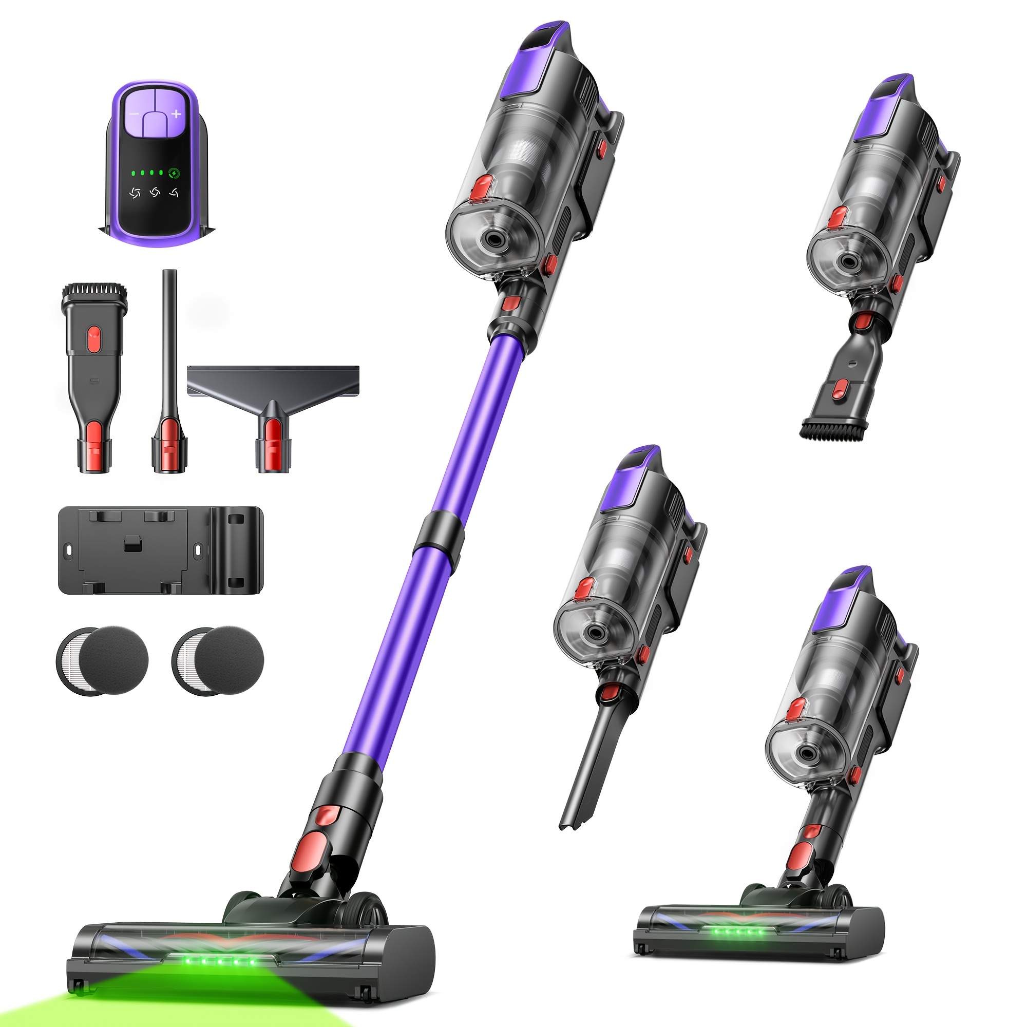 Image of Buture 35kpa Cordless Vacuum Cleaner, 55 Minutes , Lightweight Stick Vacuum, Upgraded Dust Cup, 4-in-1 Self-standing Vacuum Compatible With Multiple Additions For