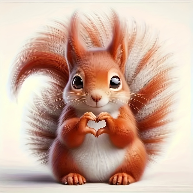 A Cute Squirrel Made A Heart Gesture At You, Featuring A 3d Cartoon Anime Design Sticker Waterproof And Durable