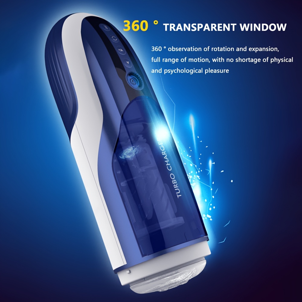 1pc Automatic Male Masturbator Sex Toys For Men Automatic Telescopic Rotation Male Sucker Voice Interactive Strong Sucking 360 ° Visible Window Electric Device Adult Toy Male Sex Toys