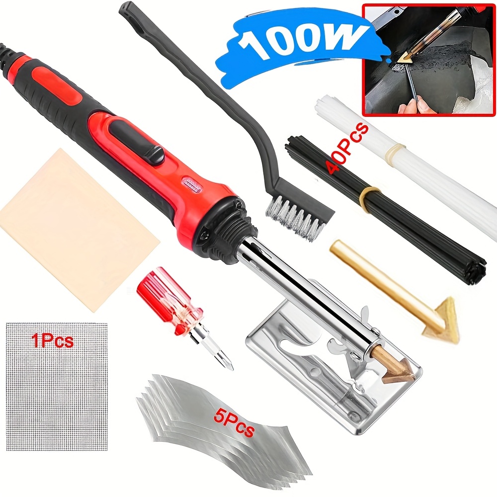100w plastic welding  r kit     plastic welder kit with 2 welding heads soldering iron gun plastic welding tool for plastic surface   0