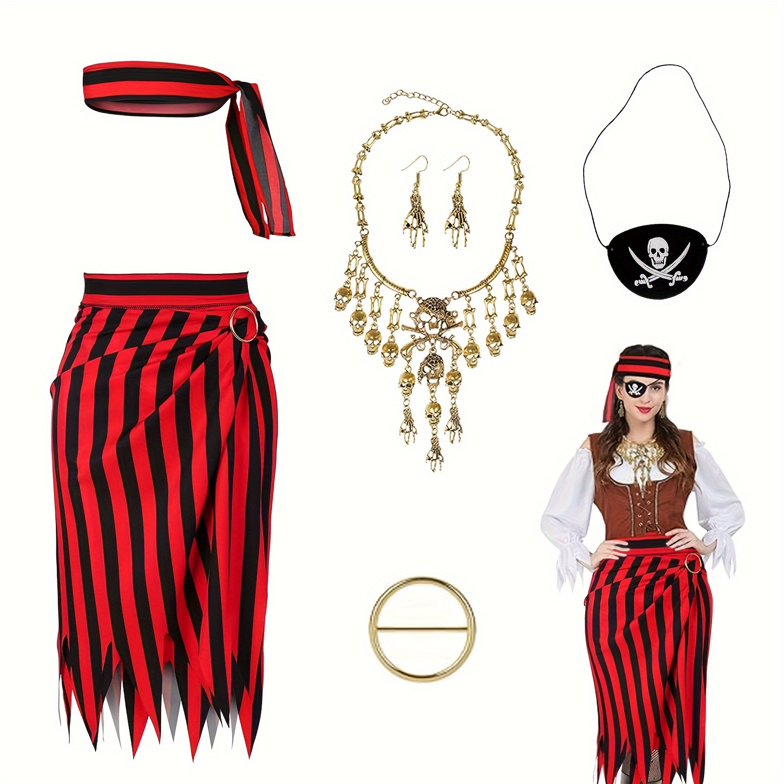 

5pcs Accessories For Women, Outfit , , Necklace, , And Eye - Polyester For Halloween And
