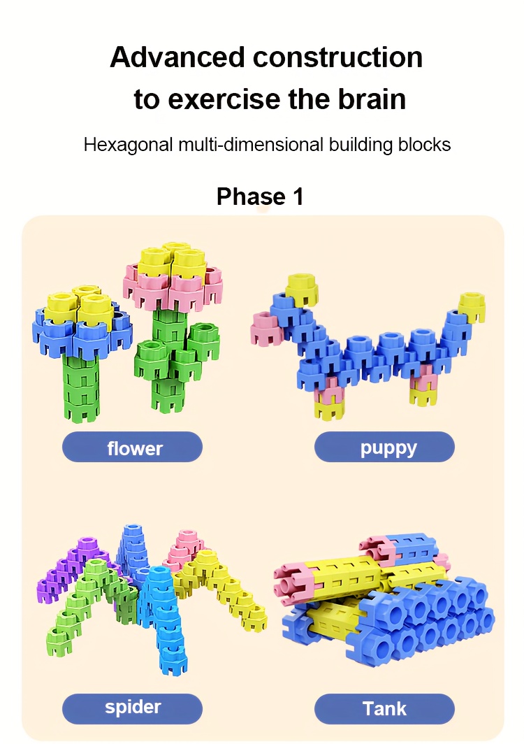 119 199pcs hexagonal building blocks set educational creative mosaic toy shape changing stimulates   imagination   christmas birthday gifts   plastic material details 2