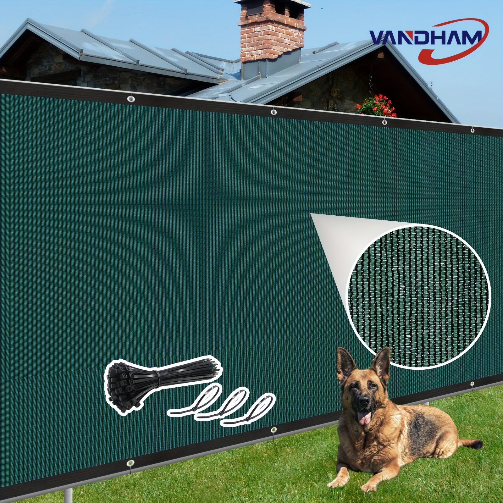 A Thickened Privacy Fence Shade Screen - an Outdoor Sunshade Fabric Barrier  with Ties, Suitable for Fences * * And * of 3.3 Feet, 4 Feet, 5 Feet, And 6  Feet (Dark Green)