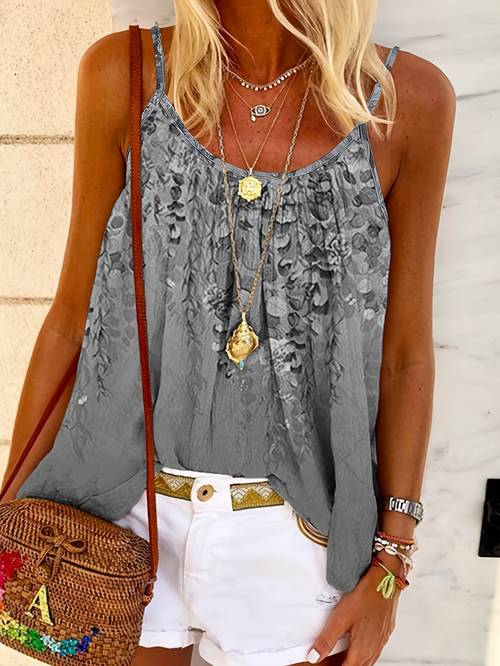floral print cami top for women sleeveless shirt with adjustable spaghetti straps lightweight polyester blend casual and summer
