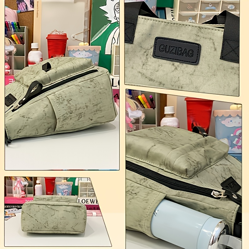 Fashionable Women's Marble-Pattern Tote Bag, Versatile Crossbody