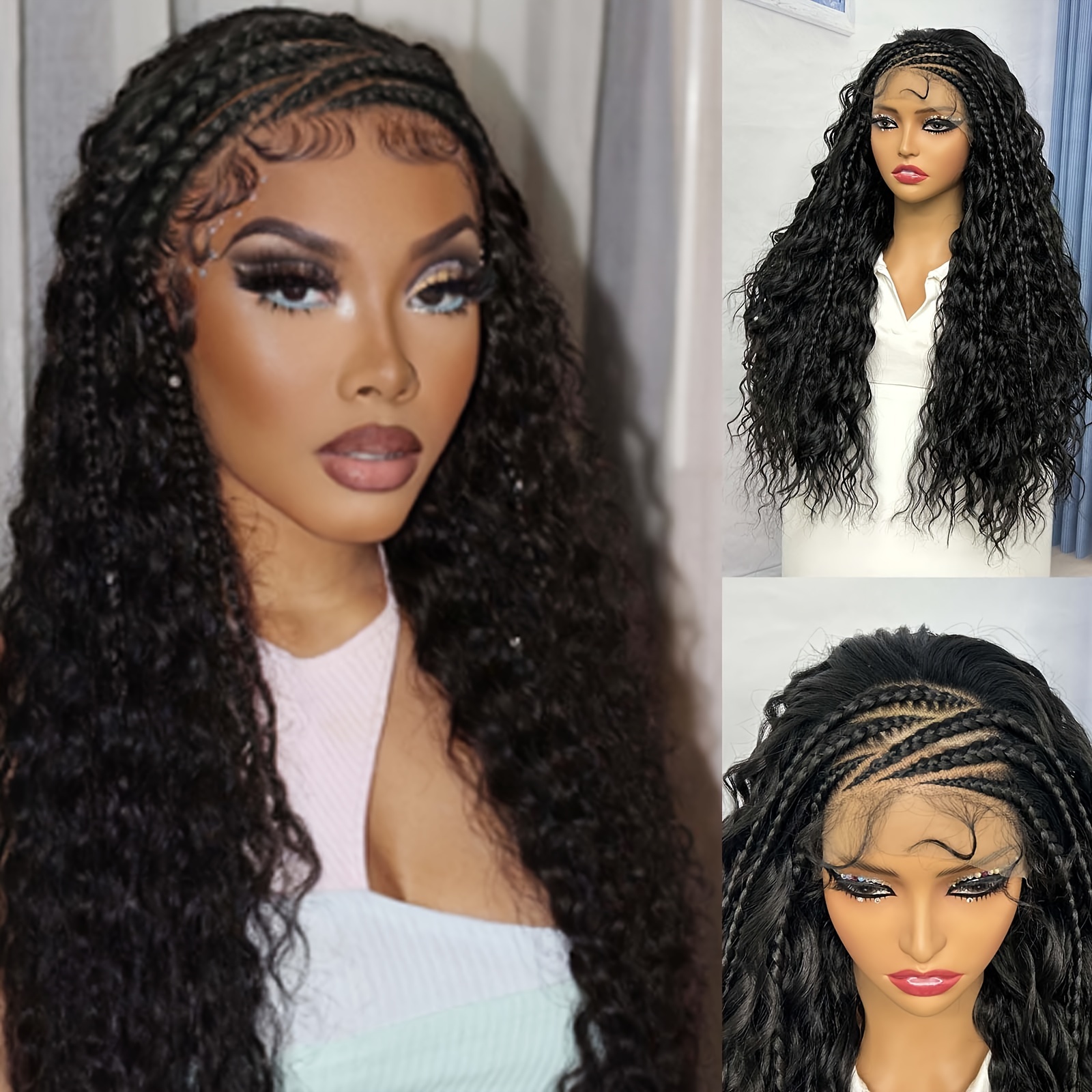 Elegant Black Curly Lace Front Wig Curly Black Human Hair Lace Front Wigs for Black Women  main image 4