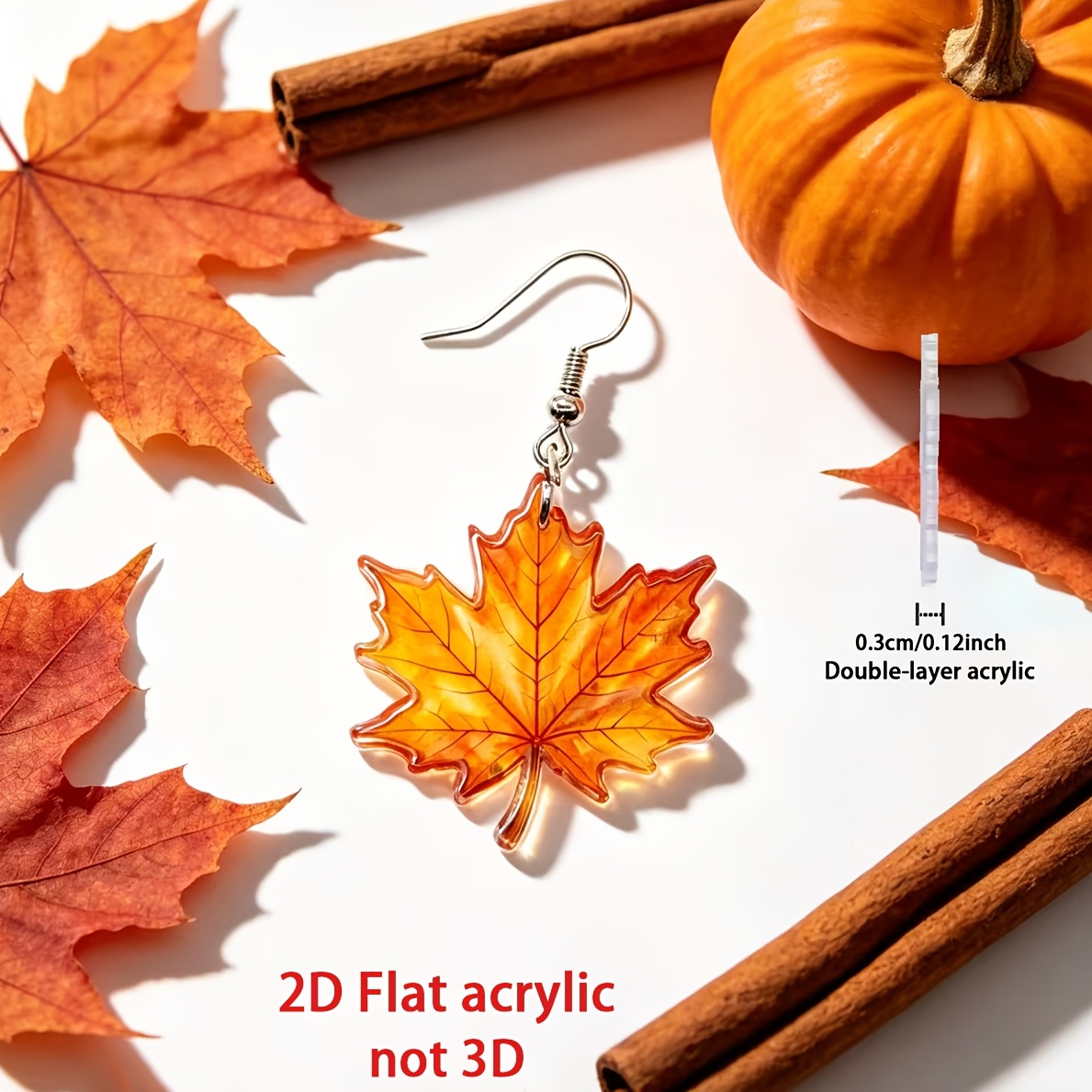 2pc Fall Maple Leaf Dangle Earrings Set