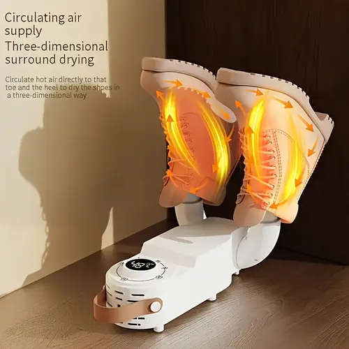fast drying deodorizing electric shoe boot dryer quiet portable with auto shut off shoe warmer folding boots ski boots gloves hats european plug 220 dryer footwear care compact appliance materials