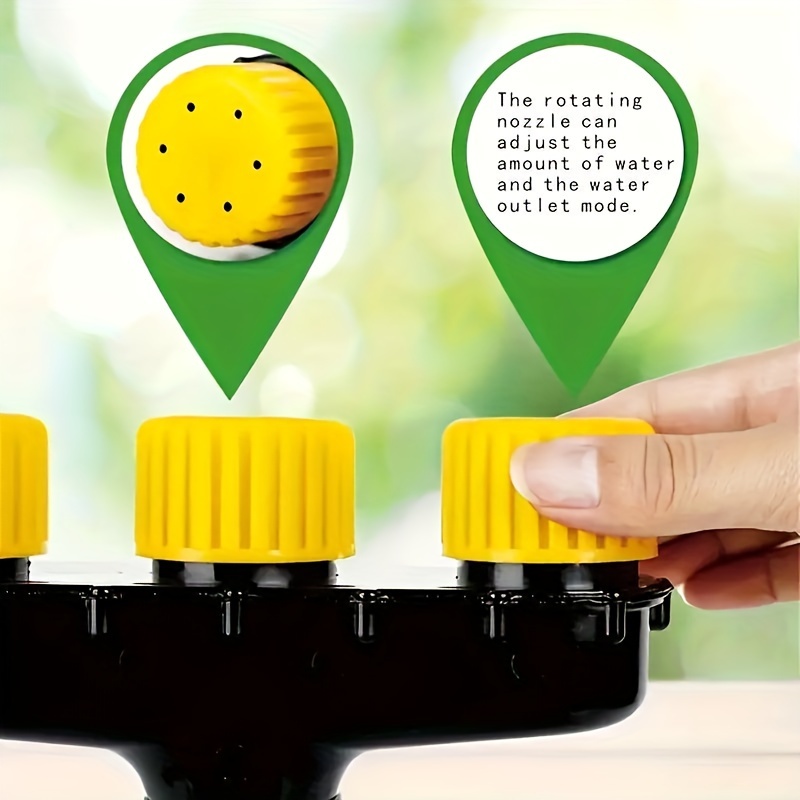 handheld 5 head garden sprayer with multiple nozzles plastic watering sprinkler for flower and vegetable gardening with 1 inch 1 2 inch adapter included multipurpose plastic sprayer components details 5