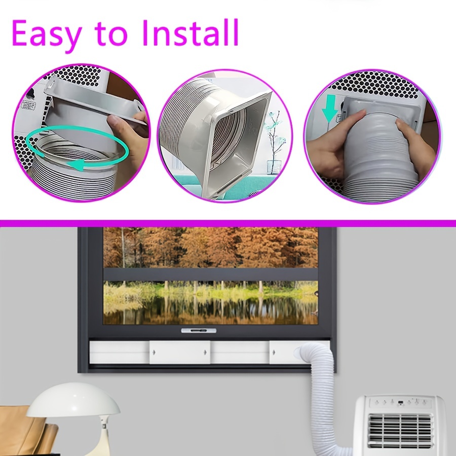 5 9 inch portable air conditioner exhaust hose coupler window adapter a c unit tube connector mobile air conditioning accessories square to round