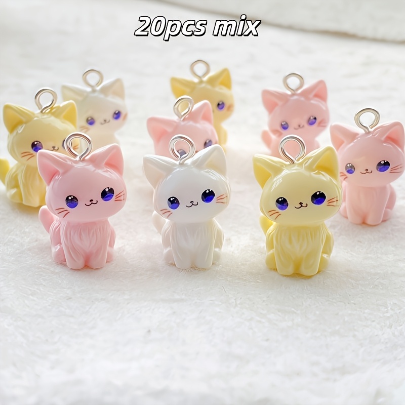 20pcs Cute Cartoon Halloween Kitten Craft Accessories, Used As Hanging Ornaments And Other Decorative Items, Making Them