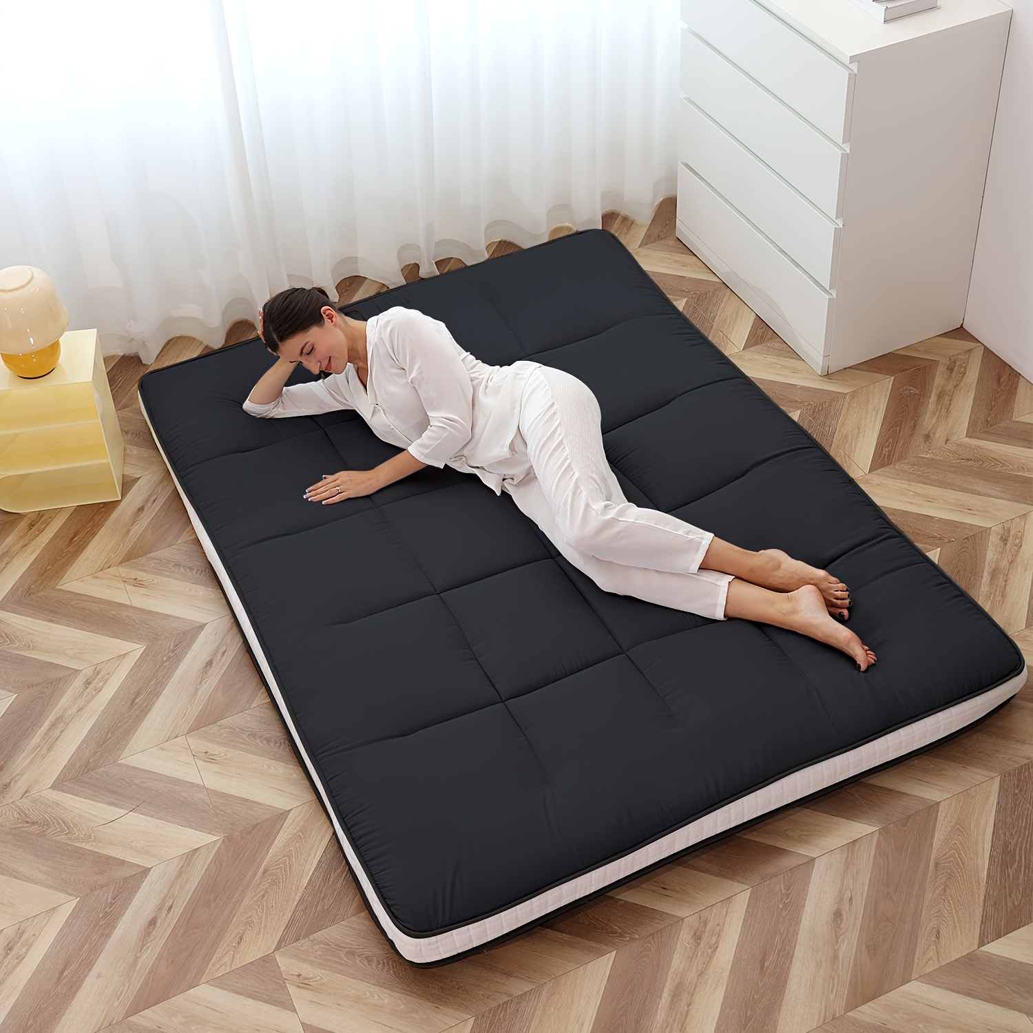 Japanese Floor Mattress Futon Mattress, Extra Thick Foldable Mattress,  Sleeping Tatami Mat Floor Mattress For Adults, Roll Up Mattress Guest