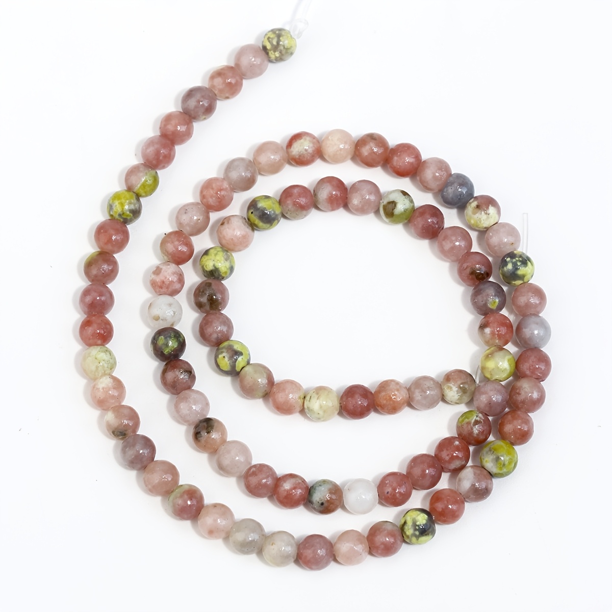 TEMU 86 pz Perline Sciolte in di Prugno Rosa 4mm Perline Tonde con in per Creazione Fai da Te di Collane, Bracciali, Orecchini, Gioielli