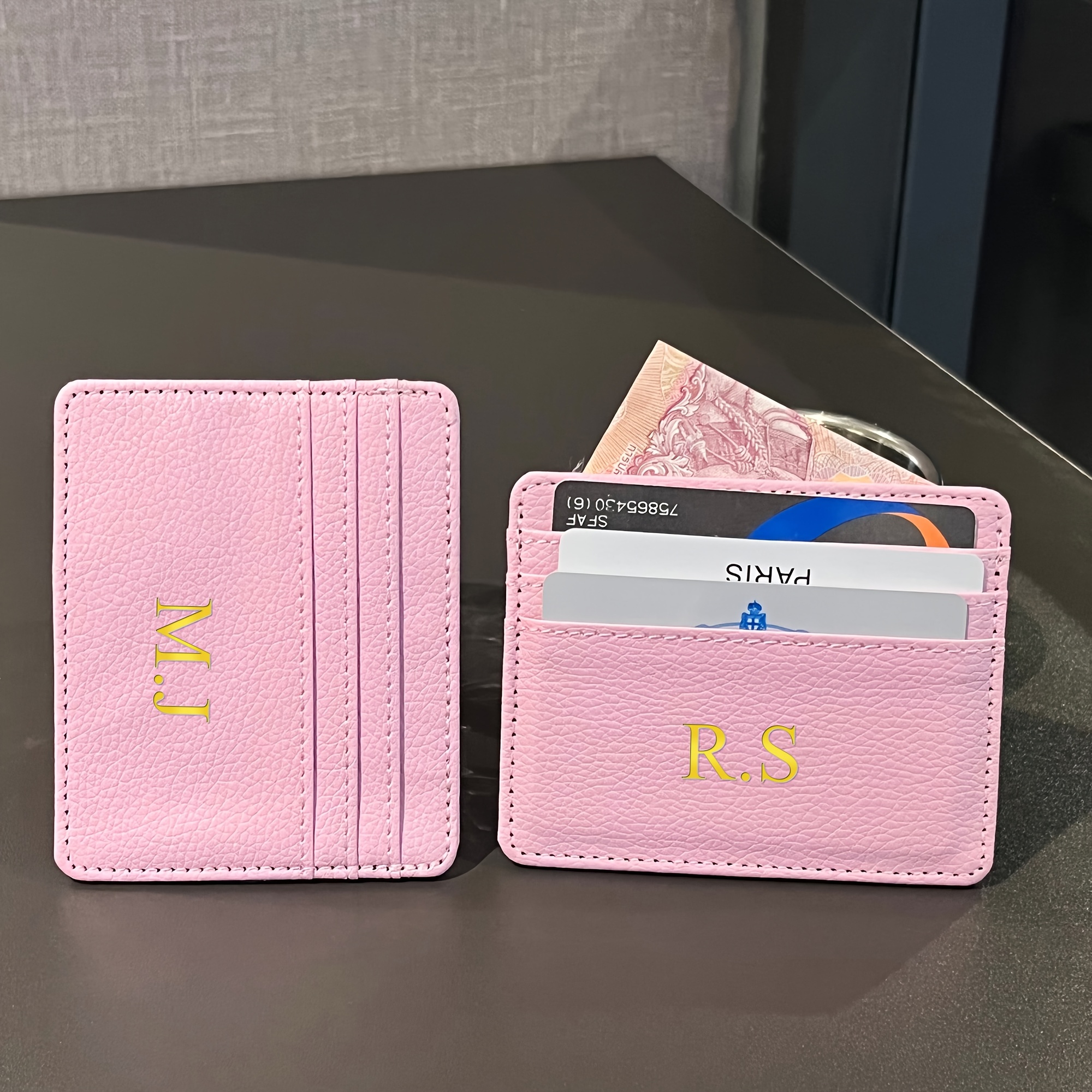 custom name initials 3d engraved lychee pattern synthetic Temu