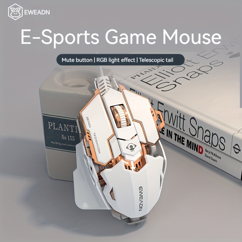 

Eweadn G5 Usb Wired Gaming Mouse Silent Or Metal Mechanical Mouse Gamer With 8 Buttons Macro Keys, Support Tail Length Adjustment To Suit Different Hand Sizes Desktop, Laptop, Computer, School