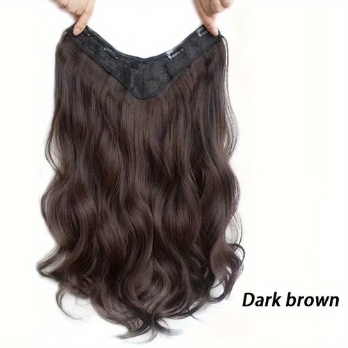 extensões de cabelo elegantes clip-in para mulheres - peças de cabelo sintético ondulado resistentes ao e sem costura nos comprimentos de 16, 20, 24