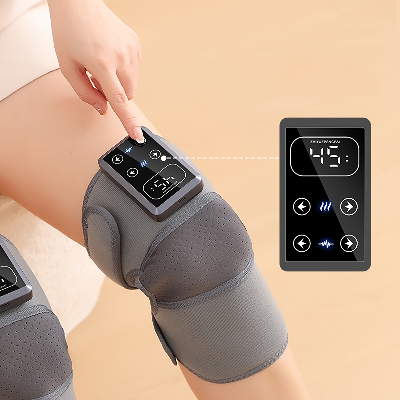 TEMU A 3-in-1 Usb Rechargeable Heating Knee Massager With Vibration, Joint Support Pad, Designed For Of The Knees, Elbows, And Shoulders