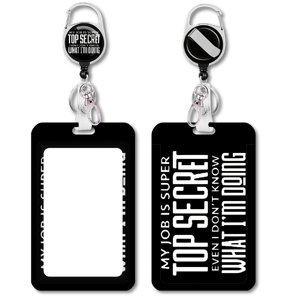 

Retractable Id Badge Holder With Zipper - Pp Material, Key Fob & Case For Office And Use