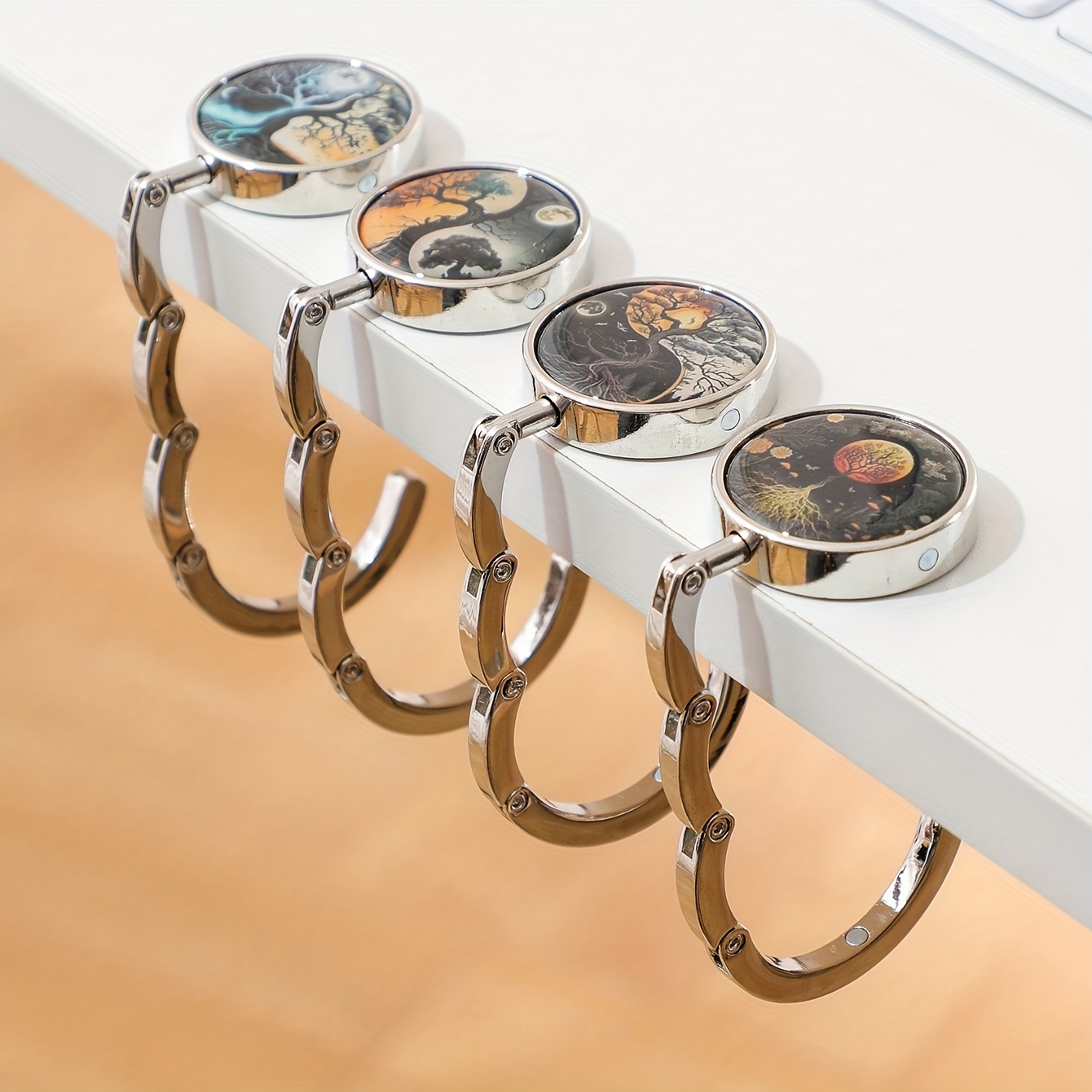 2D Tabletop Handbag Hook, Folding Purse Hook for Restaurants