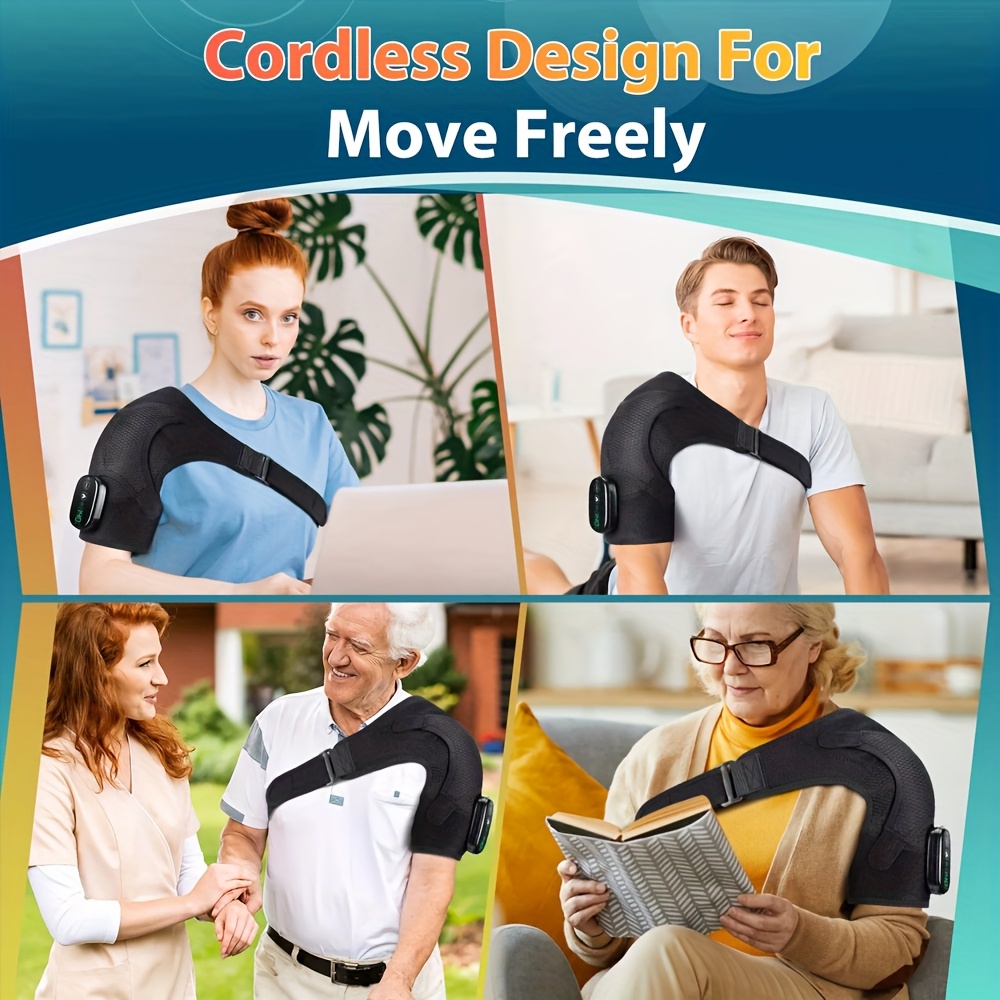heated shoulder wrap shoulder heating pads massager electric cordless vibration massage heated shoulder braces 3 heating setting Product details 9