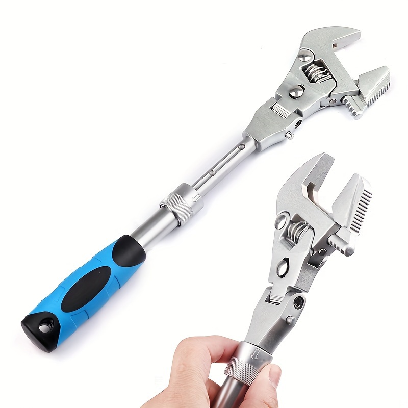 

Multifunctional 5-in-1 10inches Adjustable Wrench Folding Shaking Head Ratchet Wrench Bathroom Air Conditioning Wrench