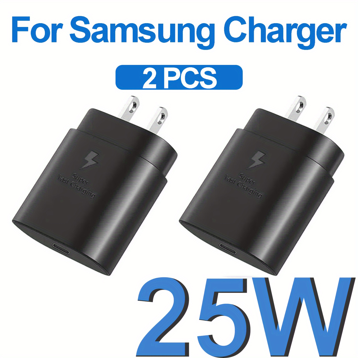 Original Samsung Galaxy A21 Super Fast Charger USB Type C Kit, PD 25W Type  C Wall Charger and 2x USB C to USB C Fast Charging Cable [ 3ft & 6ft ] 