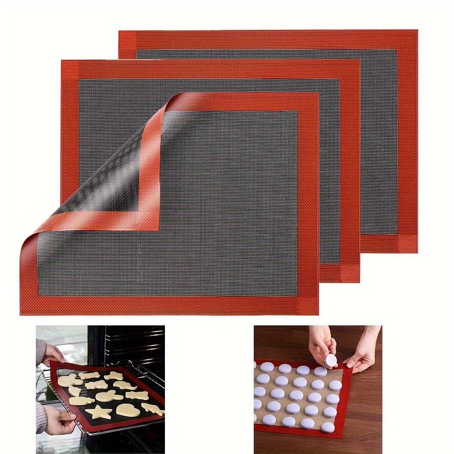 

2/3pcs Non-stick Ptfe Baking Mats, Reusable Double-sided Food-grade Baking Pads, Easy-to-clean Oven Liner, Baking Sheet Mats For Cookie, Bread & Various Foods, 15.7x11.8in & 12.6x10.5in