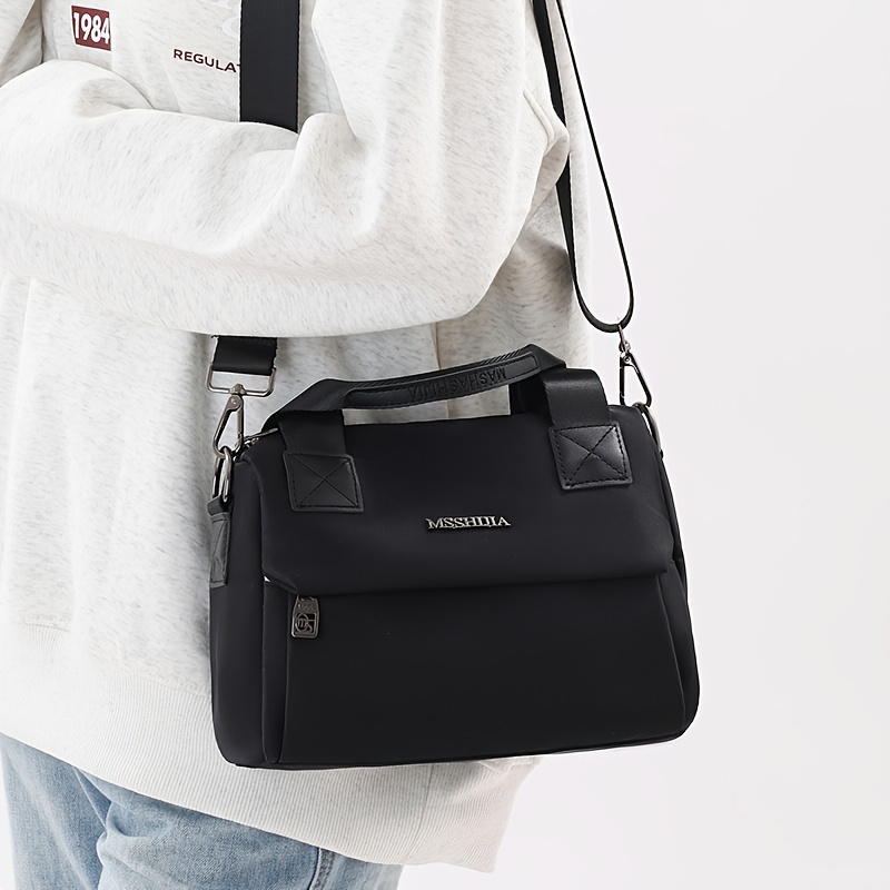 nylon cloth crossbody bag womens large capacity fashion multi layer shoulder bag lightweight parent bag crossbody outing handbag Product details 2