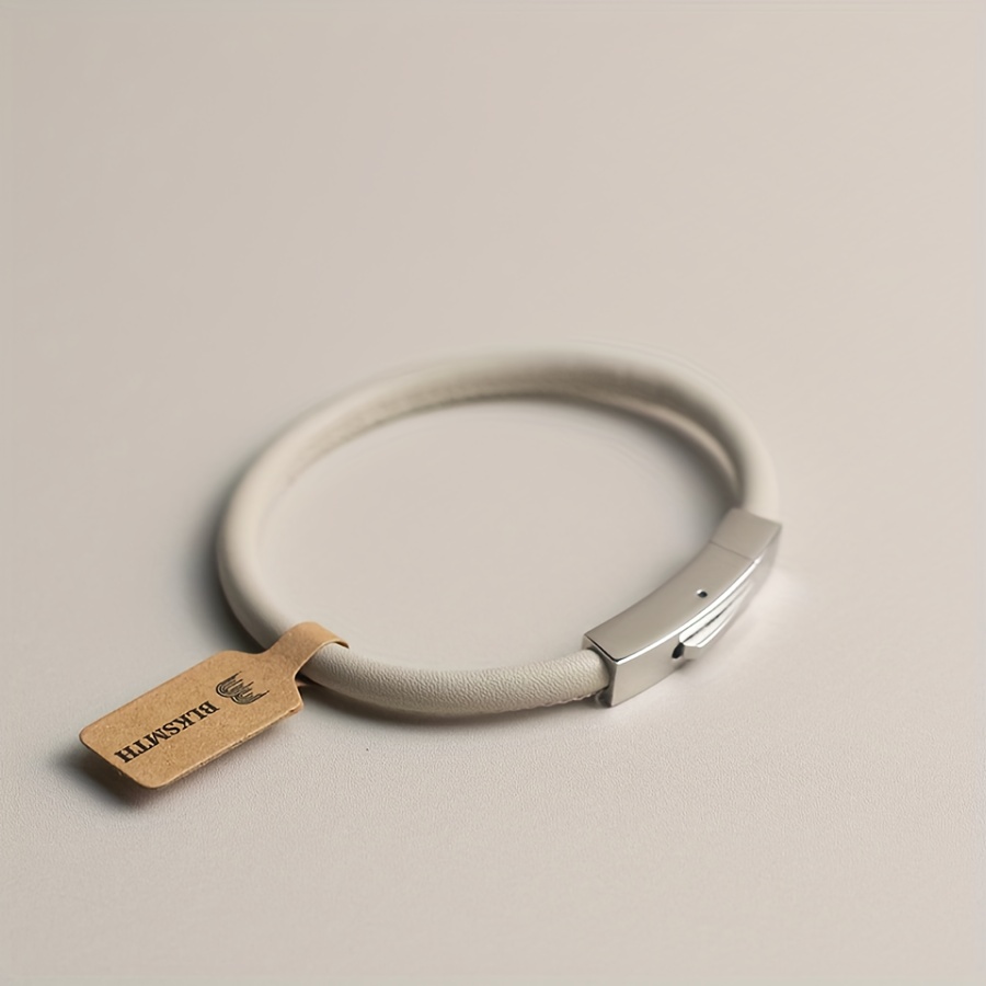 E-shop BLKSMTH Weihnachtsgeschenk Echtes Leder Schaf Echtes Leder Damenmode Armband Weiß