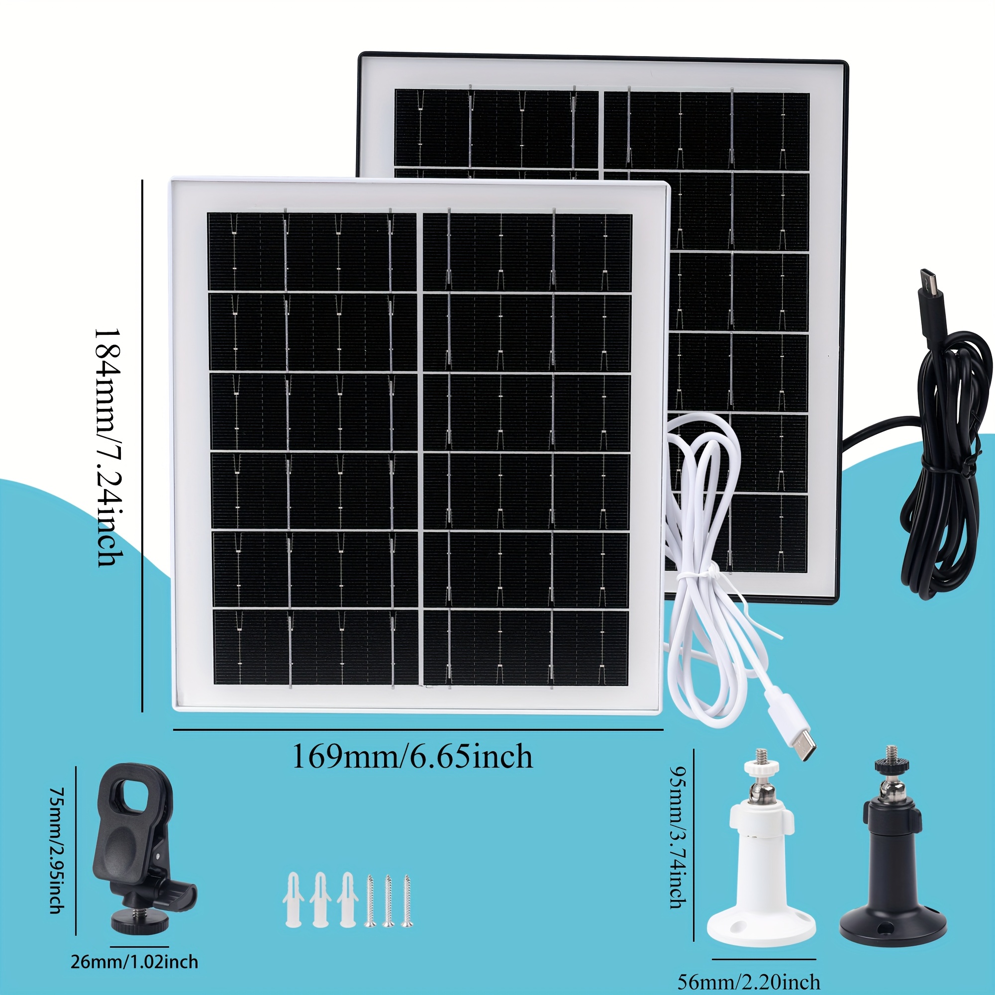 5w high   battery solar panels, 5200mah portable solar charger with usb connector for outdoor built-in battery security cameras and string lights, solar panel with battery, solar usb charger, solar panel portable, solar battery charger, outdoor power supply, lightweight panel, foldable solar setup, high  cells, durable solar cells, solar power bank, camping gear,     Product details 4