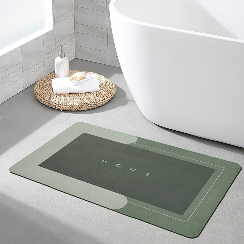 TEMU 1pc Super Soft Absorbent Non-slip Quick Drying Bathroom Rug - Diatomaceous Earth Bath Mat, Floor Door Mat, Kitchen Door Mat, Ultra Absorbent Bathroom Mat, Water Absorption