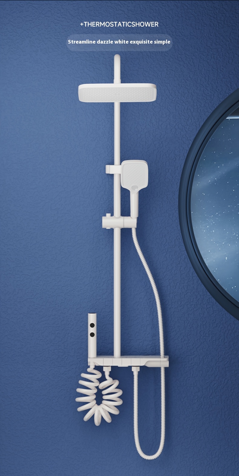 1 Zestaw Thermostatic Shower System w kolorze Gun Gray z 30,48 cm głowicą deszczu, ręczną wodą, regulowaną wysokością, montażem na ścianie i spryskiwaczem do bidetu - Trwały, izolowany cieplnie, odporny na zgniecenia, nowoczesny element łazienkowy, nowoczesny element łazienkowy|Zakończenie w kolorze Gun Gray|Regulowana wysokość, system wodoodporny